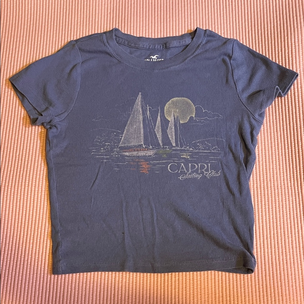 Hollister Navy Capri Sailing Graphic Tee